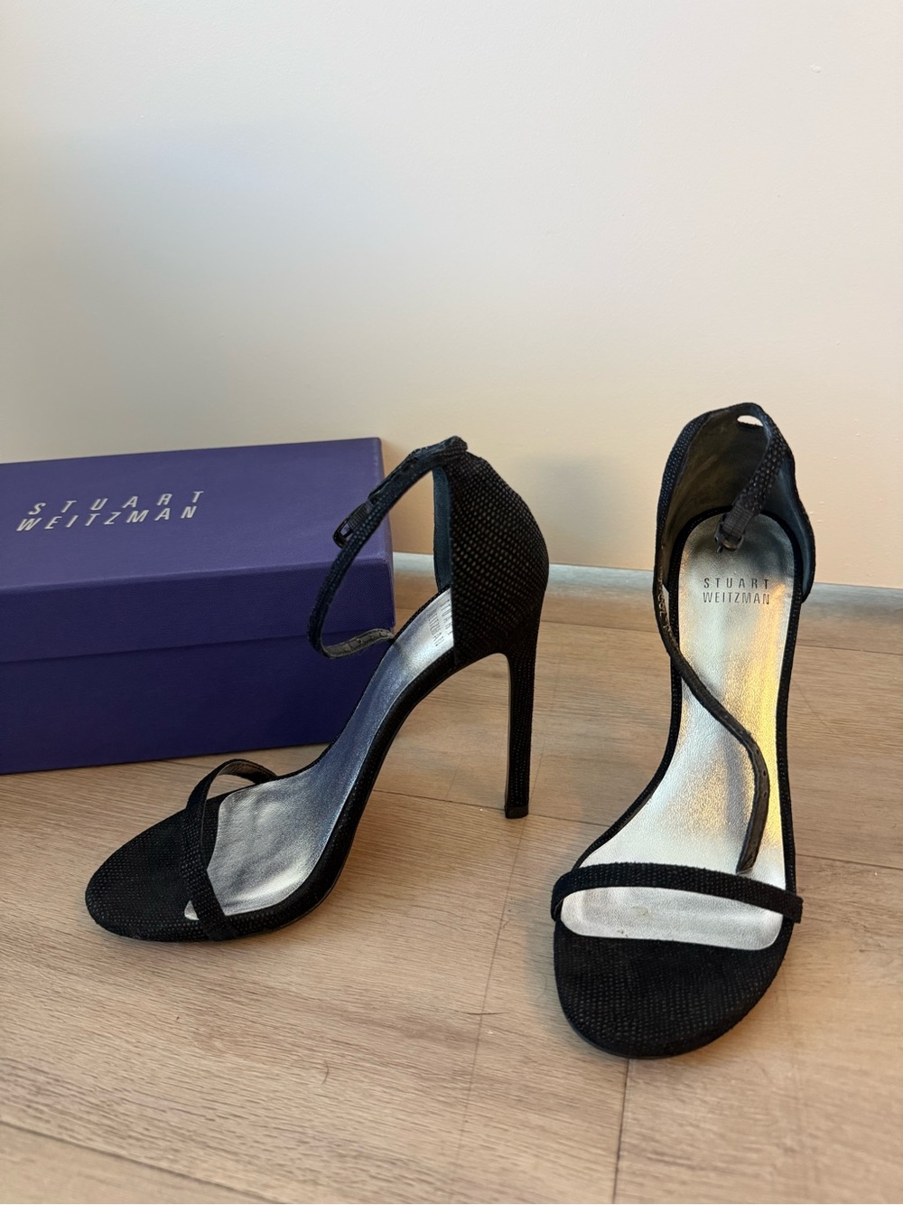Stuart Weitzman Nudist Stiletto Sandals, size 6.5 (37)